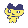 a drawing of the character mametchi from tamagotchi